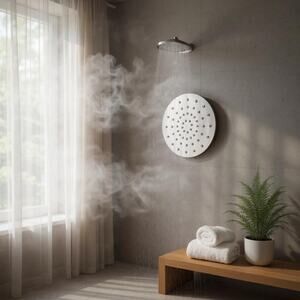 NWT ~ Brushed Nickel Rainfall Wall Mount Bathroom Shower Fixed Showerhead